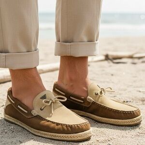 ARMANI JEANS Men’s Two-Tone Suede Espadrille Boat Shoes EU 43